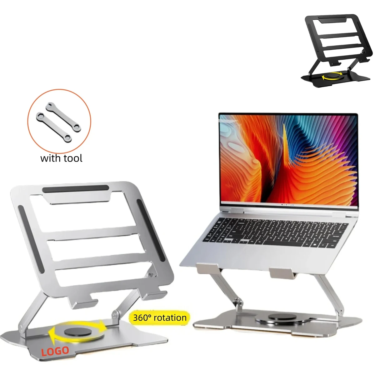 Foldable 360 Degree Rotating Laptop Notebook Tablet Stand 1