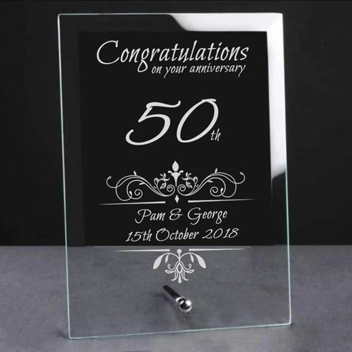 Personalized Anniversary Glass Plaque 1