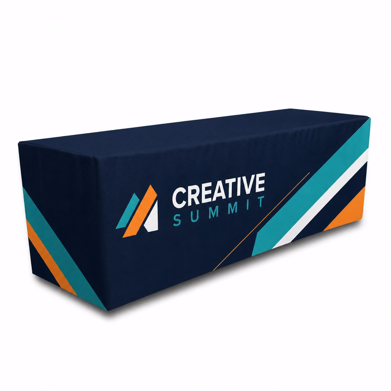 8' Premium Full Color Dye Sublimated Fitted Table Cover