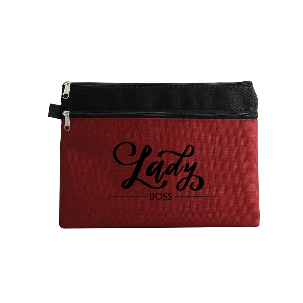 Dual Zipper Compartment Pen Loop Pouch 1