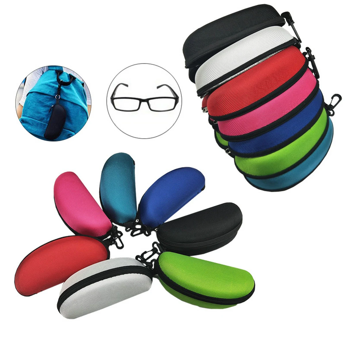 Zipper EVA Sunglasses Case With Clip 1