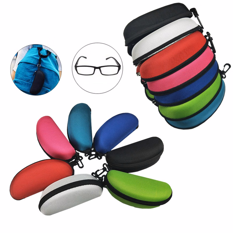 Zipper EVA Sunglasses Case With Clip