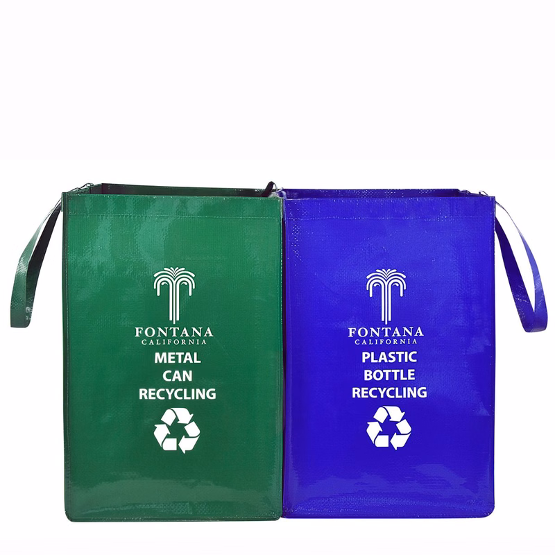 Custom 145g Laminated Woven Recycling Bag 12"x18"x12"