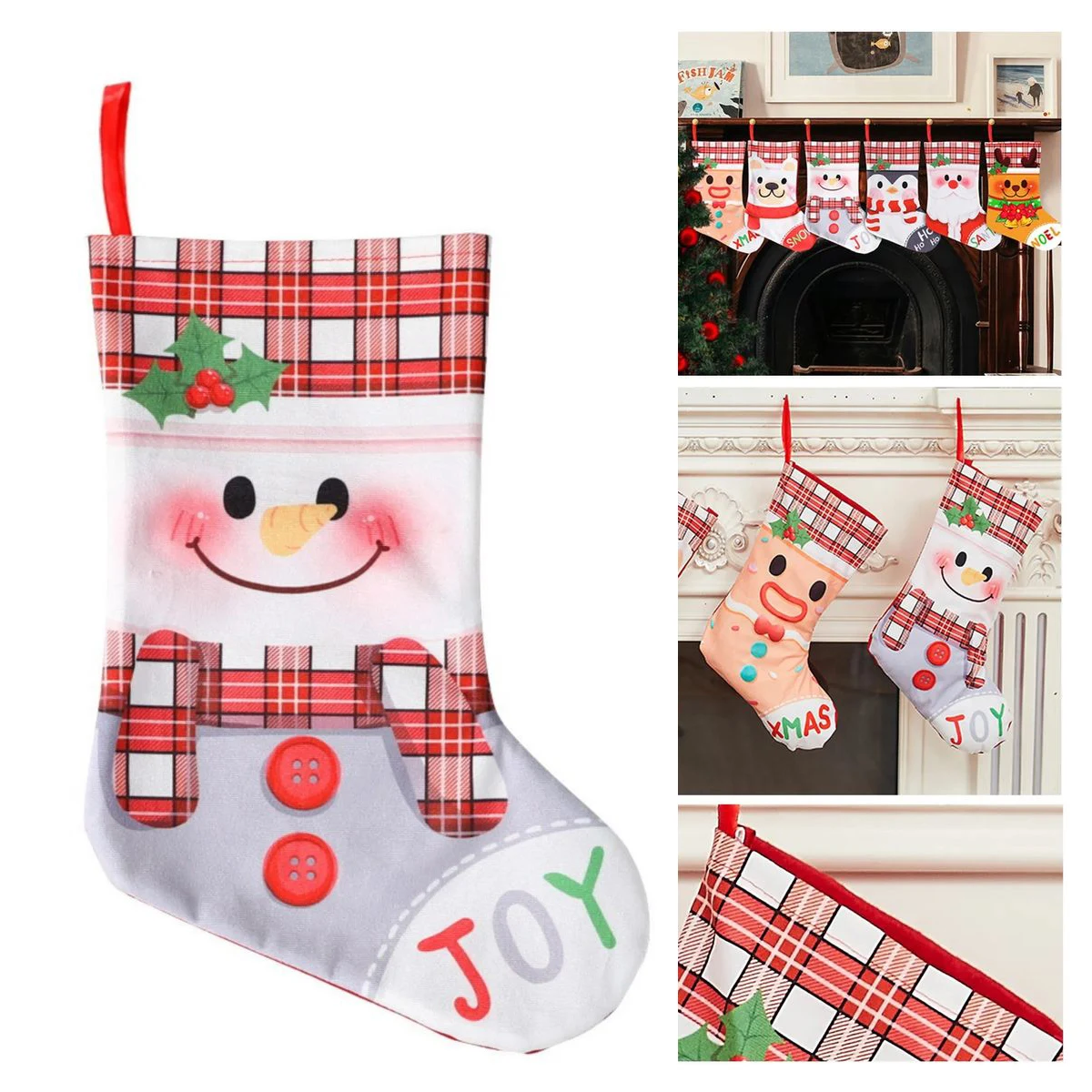 Brushed Fabric Large Christmas Tree Stocking 1