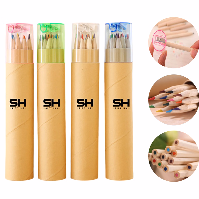 12-Color Soft Core Colored Pencils with Sharpener