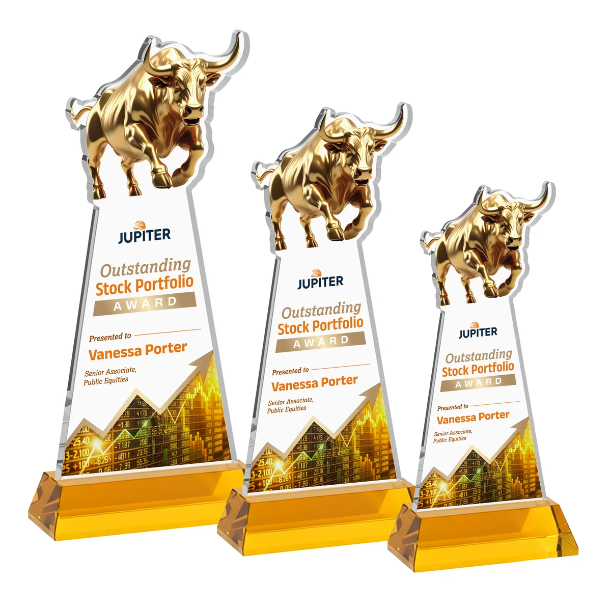 Raging Bull VividPrint™ Award on Hartford Base - Amber 1