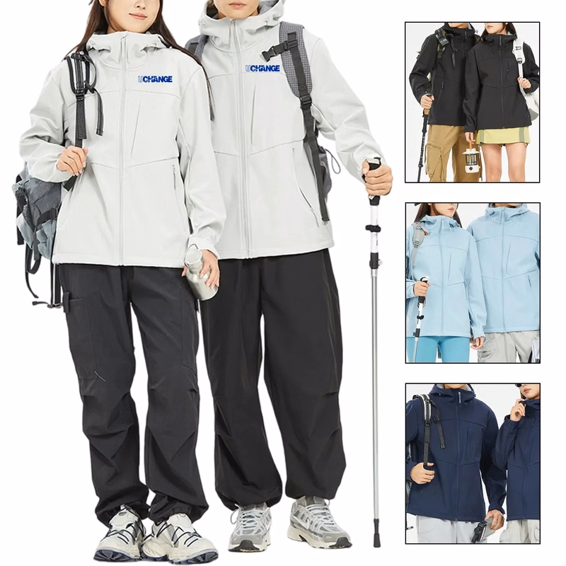 Unisex Soft Shell Hooded Jacket Water Resistant