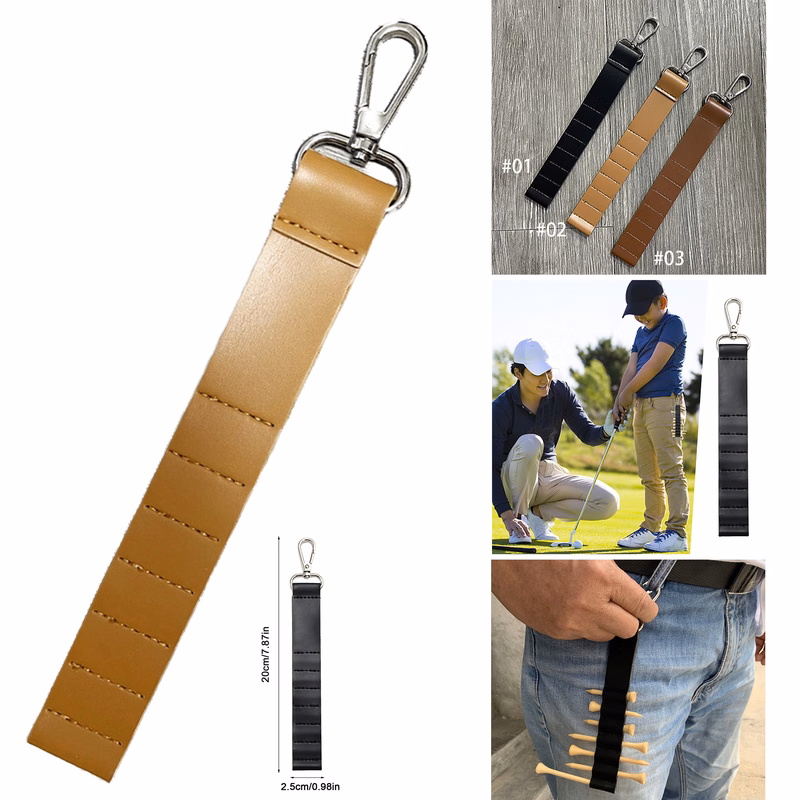 7 Holse Pu Leather Golf Tee Holder