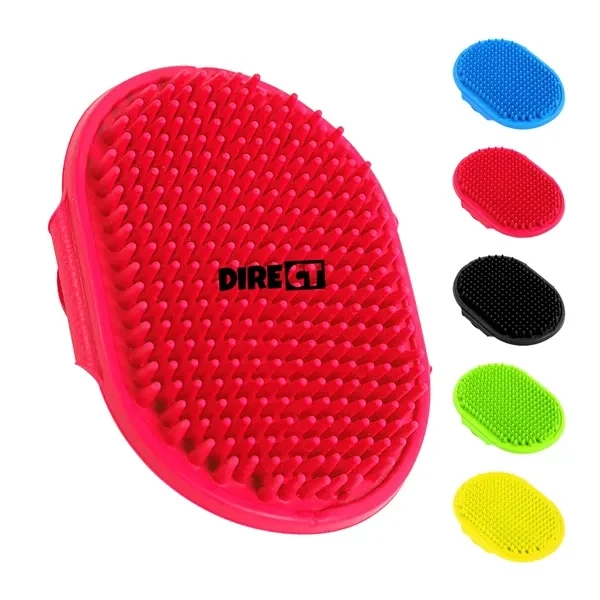 Custom Rubber Pet Grooming Brush Glove with Adjustable Strap — Bath Time Essential 1