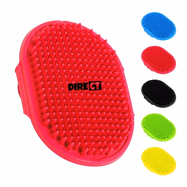 Custom Rubber Pet Grooming Brush Glove with Adjustable Strap — Bath Time Essential