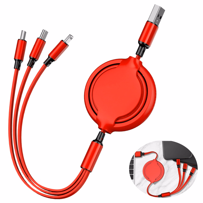 3-in-1 Telescopic USB Fast Charging Cable