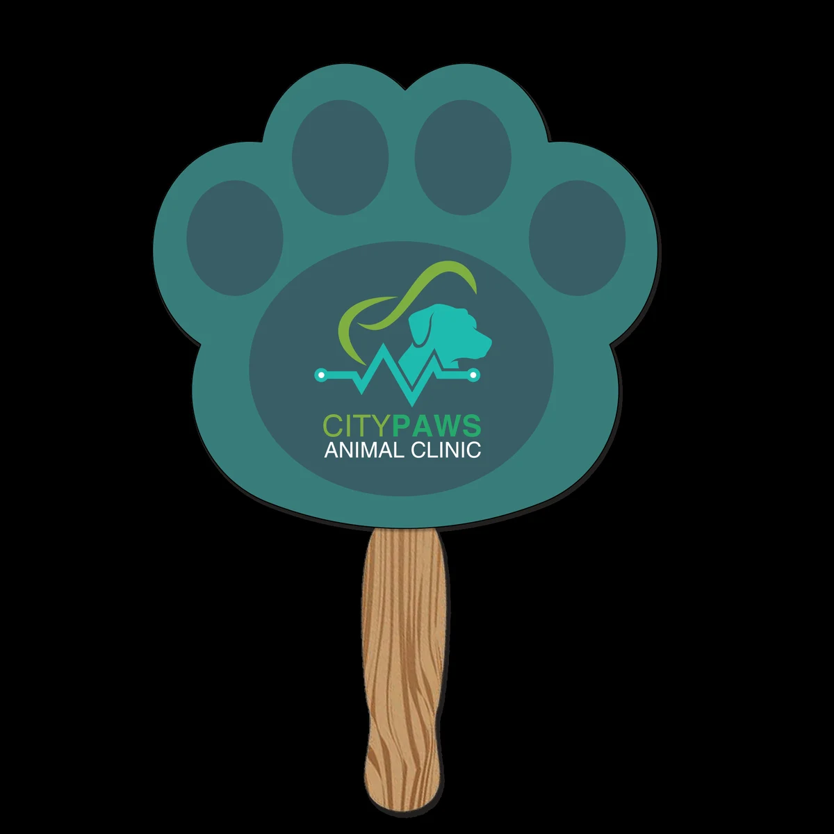 Hand Held Paper Fan - Paw 1