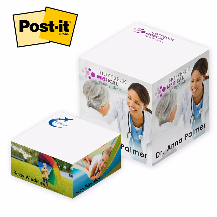 Post-it® Custom Printed Notes Half-Cube - 3-3/8" x 3-3/8" x 1-3/4