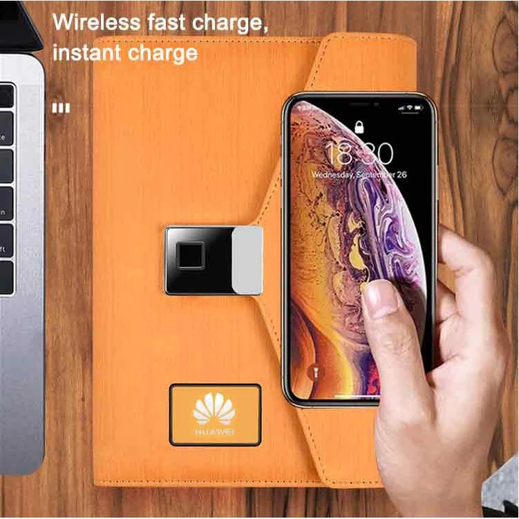 Multiple Functions 3 Folds Fingerprint Lock Leather Brief With Wireless Charging And Usb 1