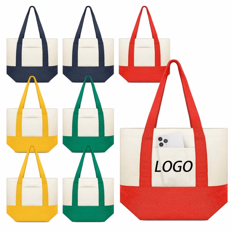 Canvas Tote Bag With Pockets