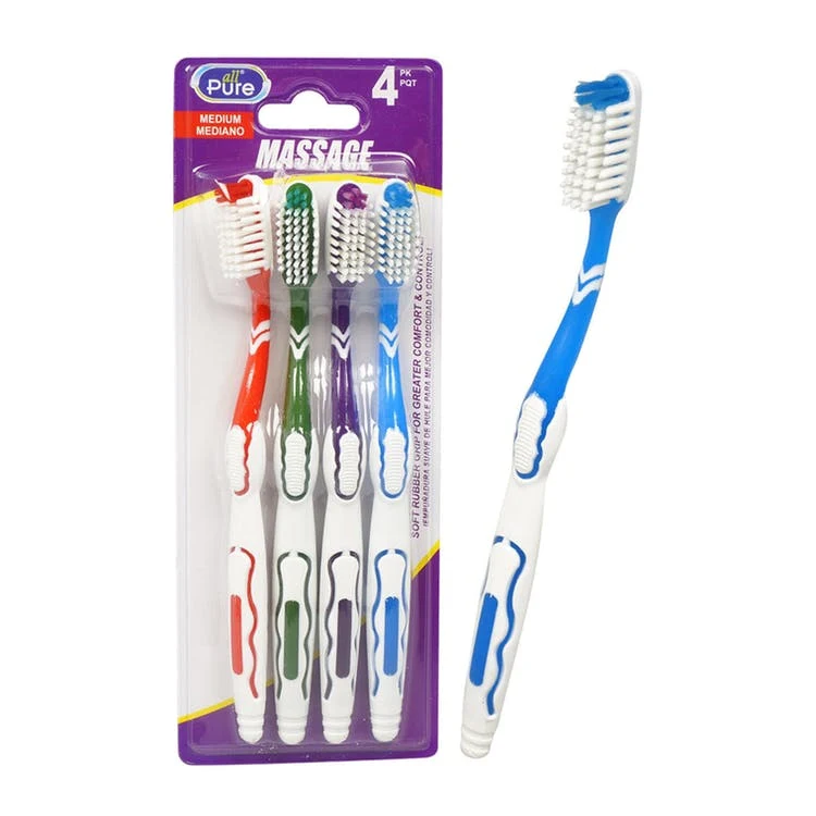 Massage Toothbrushes - Assorted 4 Pack 1