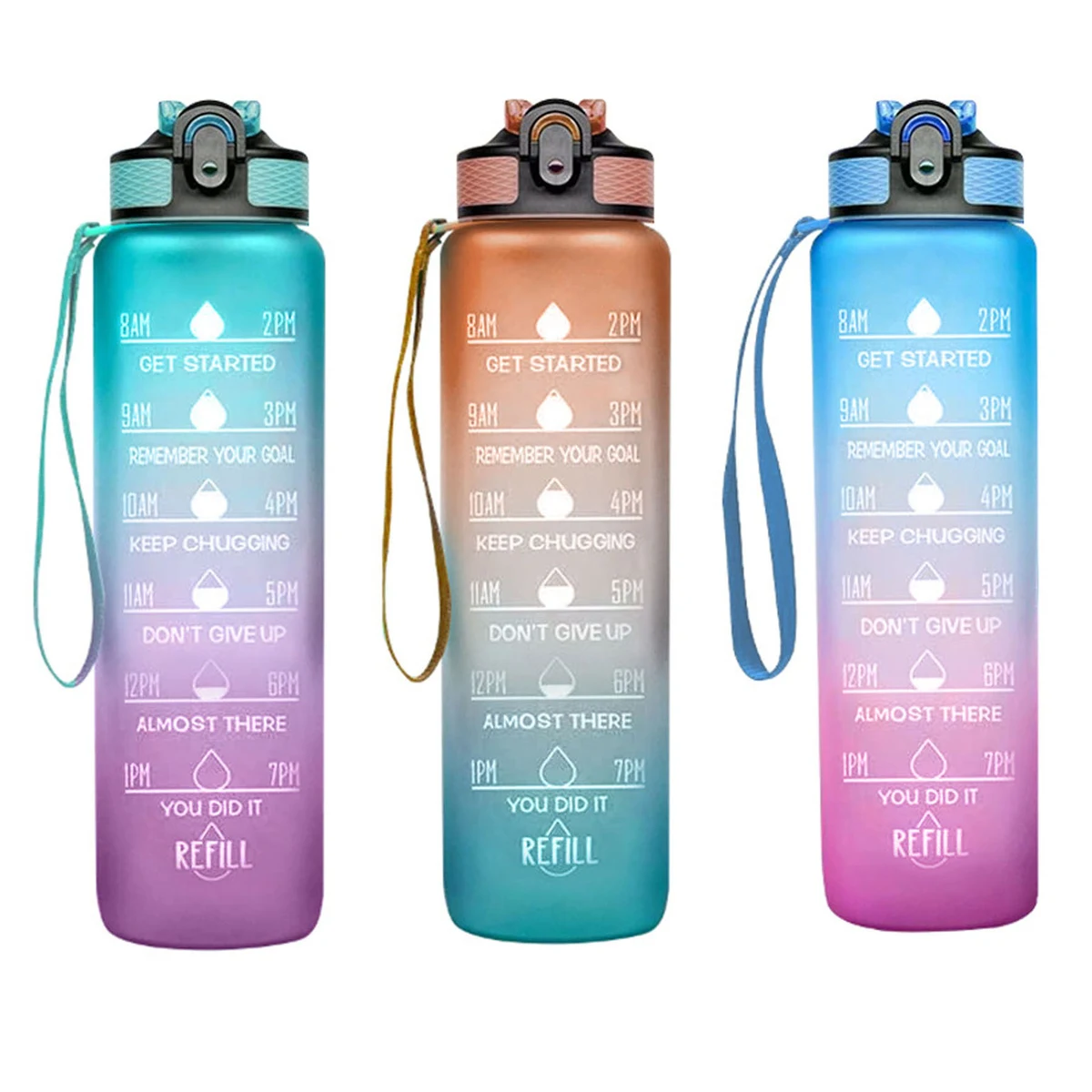 Gradient Water Bottle With Time Marker 1