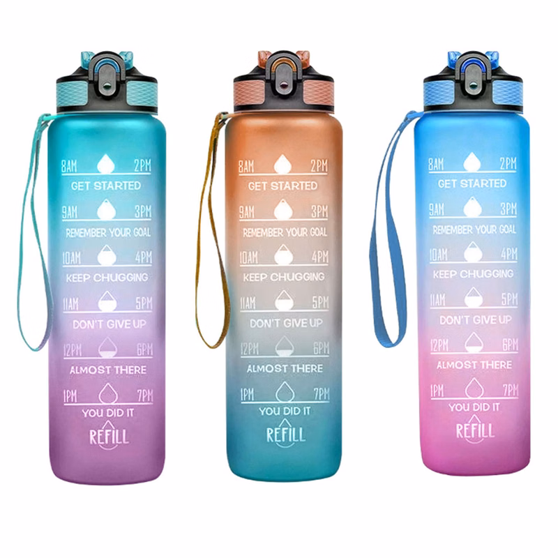 Gradient Water Bottle With Time Marker