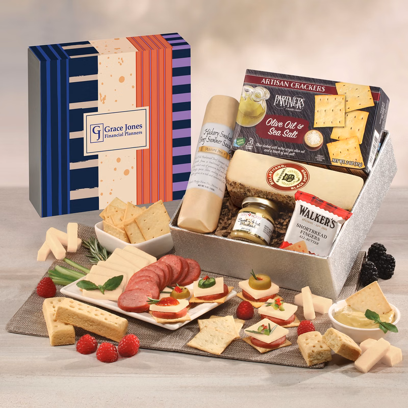 Snack Lover's Gift Box with Stripes & Splatter Sleeve