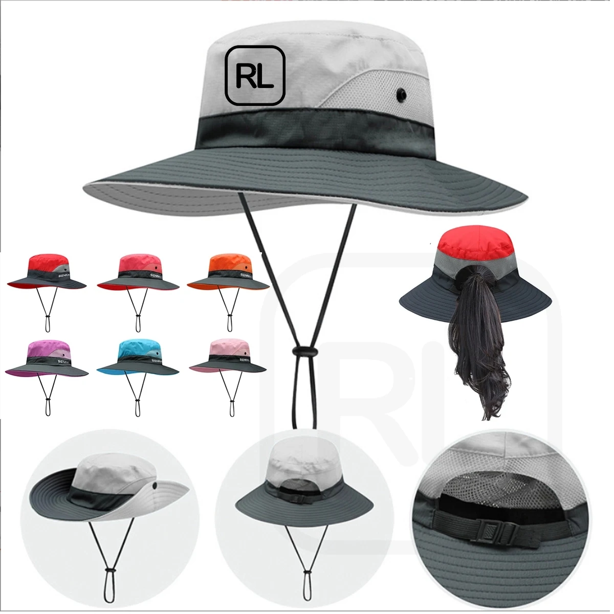 Ponytail Fisherman Bucket Hat 1