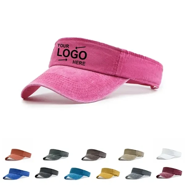 Custom Breathable Cotton Washed Sun Visor Hat — Golf & Outdoor Activity Wear 1