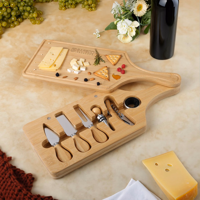 7 Piece Bamboo Wine & Cheese Cutting Board Set