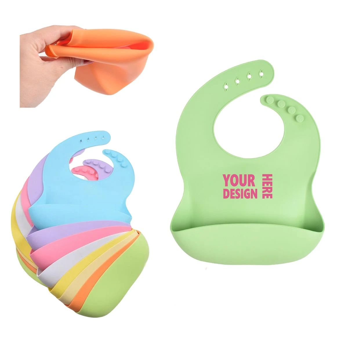 Adjustable Waterproof Silicone Bib For Infants 1