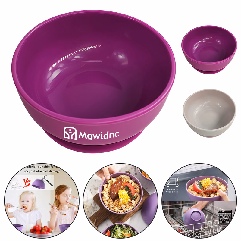 Round Silicone Baby Bowl with Suction Base
