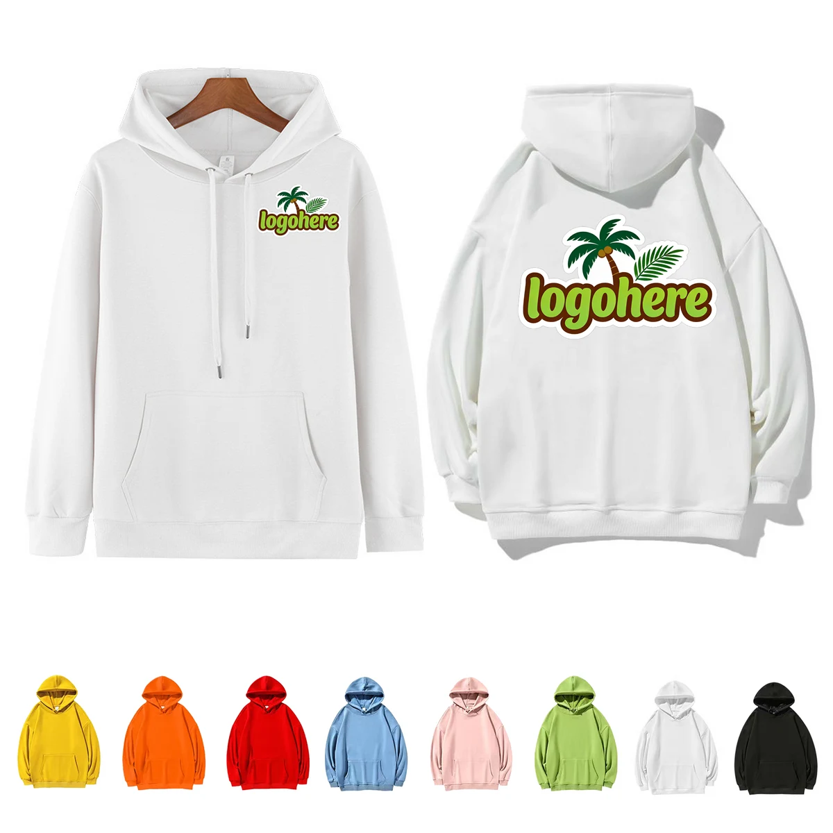 Heavyweight Fleece Hoodie Cotton Blend Sweatshirt, custom hoodie or sweatshirt with logo imprint 1