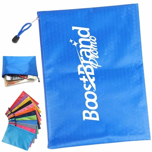 Custom Large Flat Canvas Zippered Storage Pouch — Professional Organization