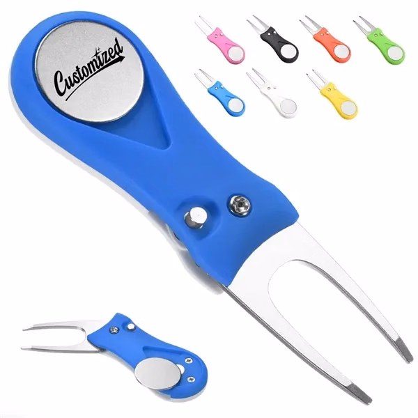 Custom Folding Divot Repair Tool with Magnetic Ball Marker — Golfer's Green Essential