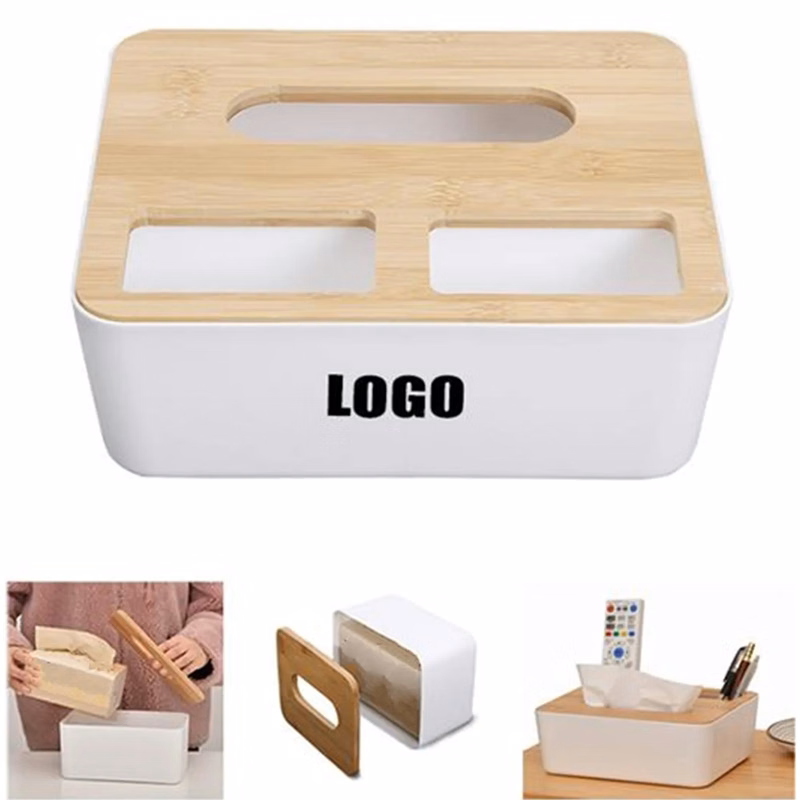 Multifunction Wooden Rectangular Tissue Box Holder