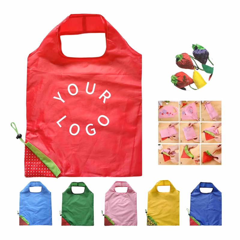 Foldable Strawberry-Shaped Shopping Bag for Eco-Friendly Use