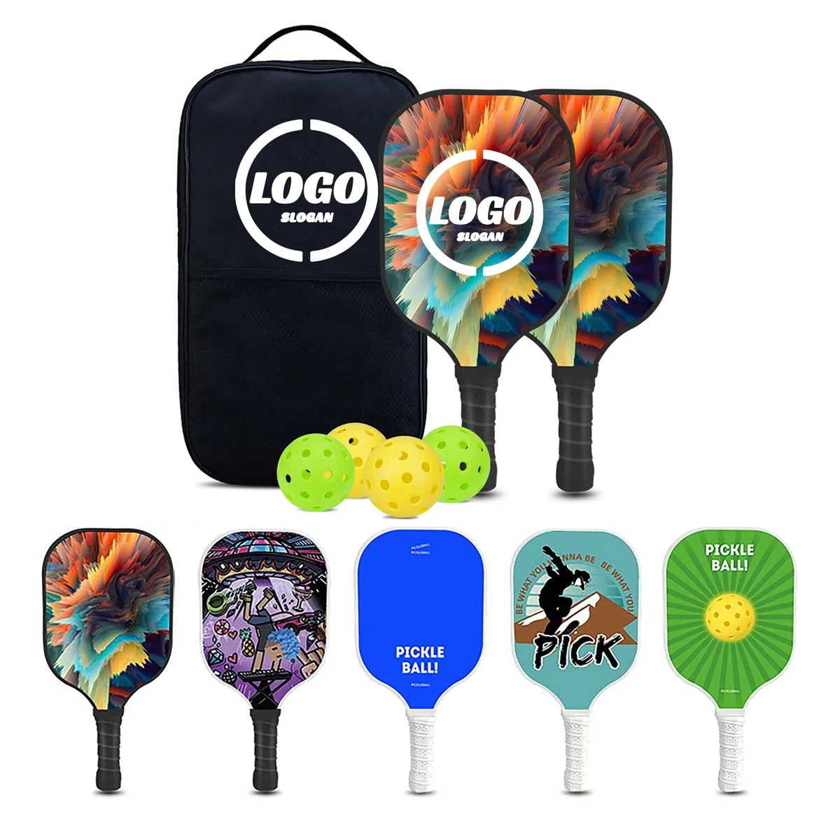 MOQ 30 Pickleball Paddle and Ball Set 1