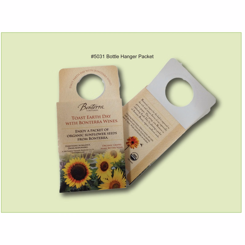 Bottle Hanger Custom Design Seed Packet 3.25" x 4.5"
