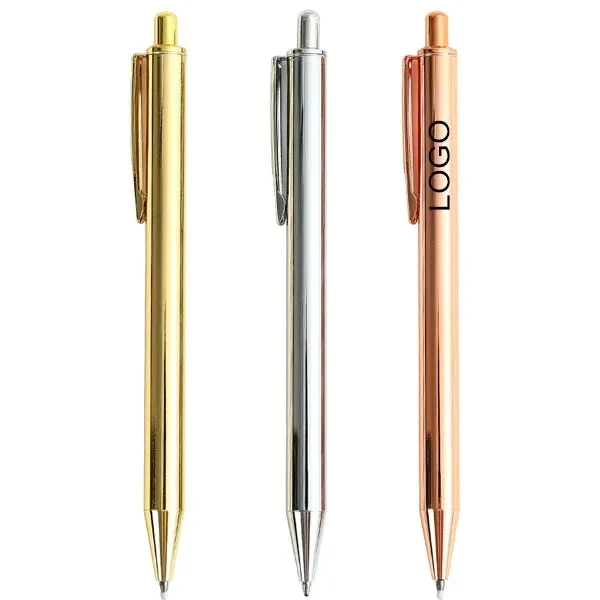 Promotional Gold Glossy Stainless Steel Ballpoint Pen 1