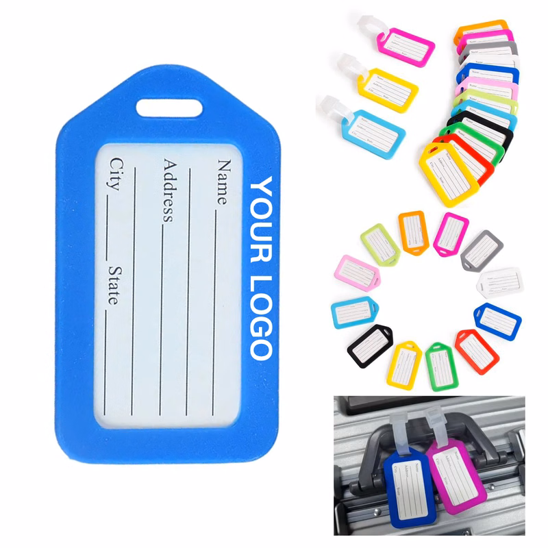 Durable Plastic Luggage Tag Holder with Strap