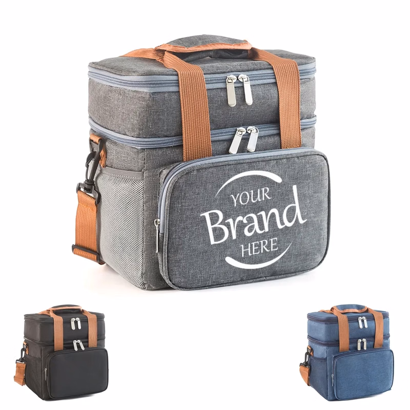 Expandable Double Cooler Insulated Lunch Bag