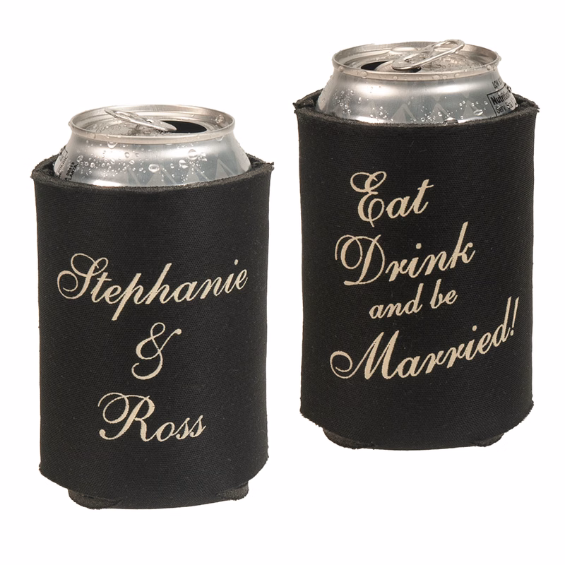 Custom Screen Printed Wedding Can Cooler