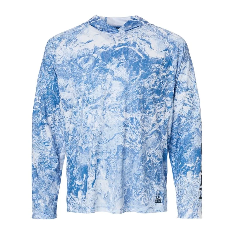 HUK Men's Pursuit Mossy Oak Printed Hooded Long Sleeve T-Shirt - H12L0047 1
