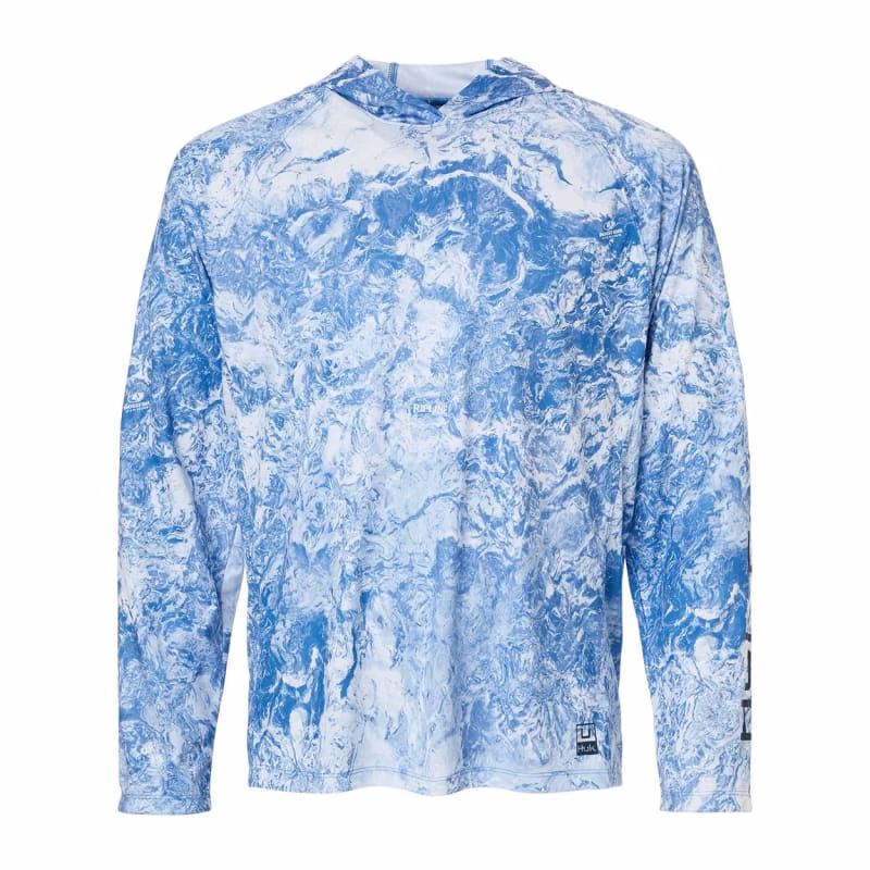 HUK Men's Pursuit Mossy Oak Printed Hooded Long Sleeve T-Shirt - H12L0047