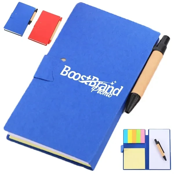 Custom Compact Sticky Note & Pen Set with Folding Cover — Office Giveaway Item 1