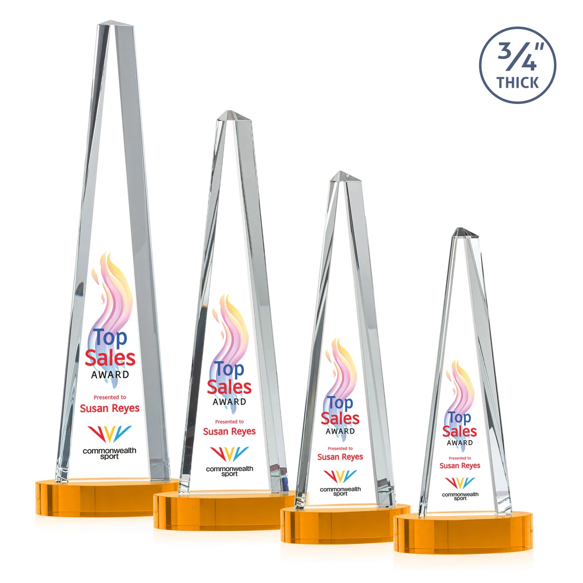 Majestic Tower VividPrint™ Award on Alberton Base - Amber 1