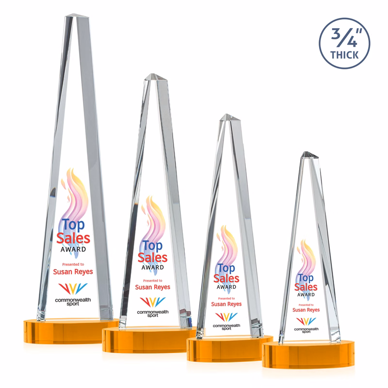 Majestic Tower VividPrint™ Award on Alberton Base - Amber