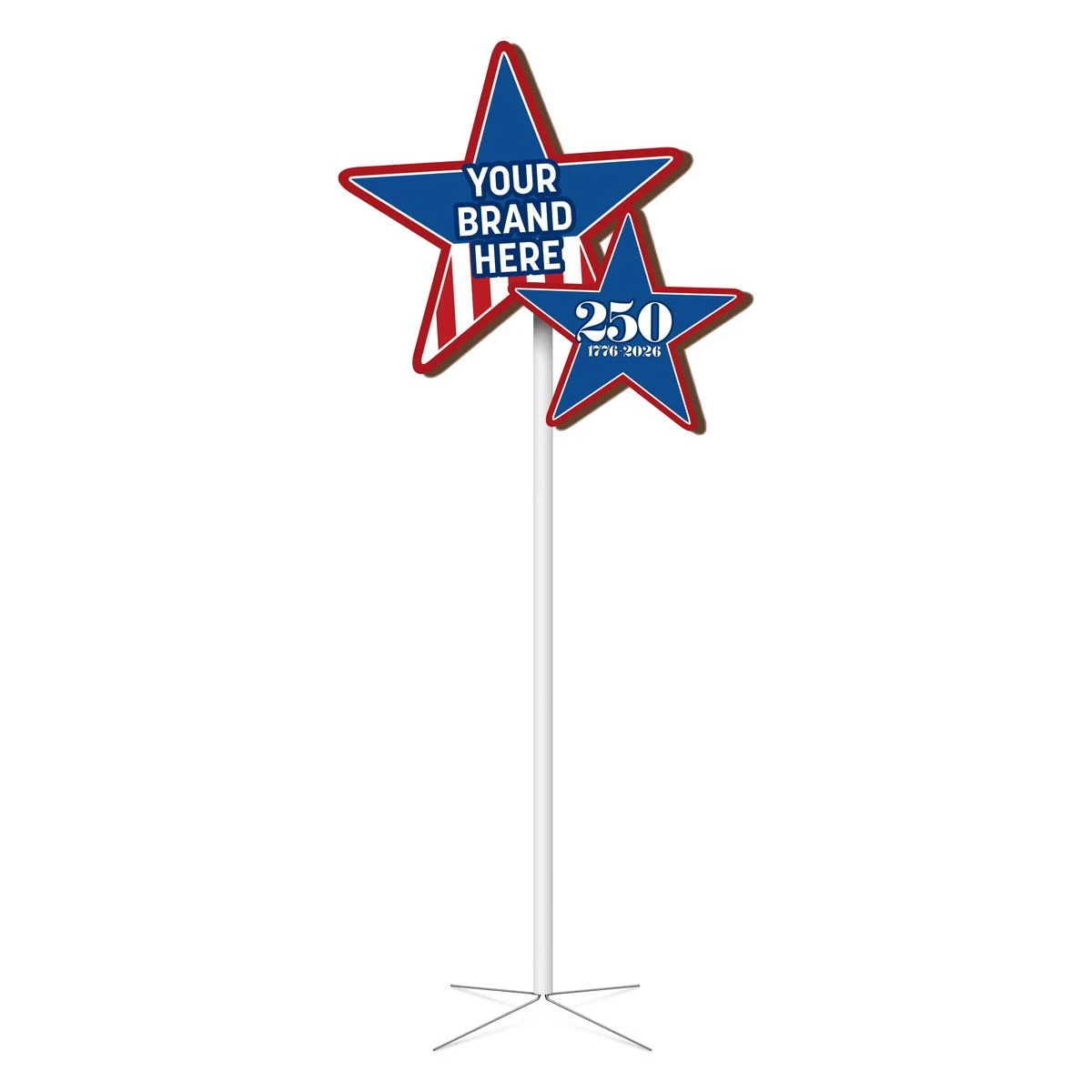 72" h x 28" w 250th Birthday STAR Pole Display 1