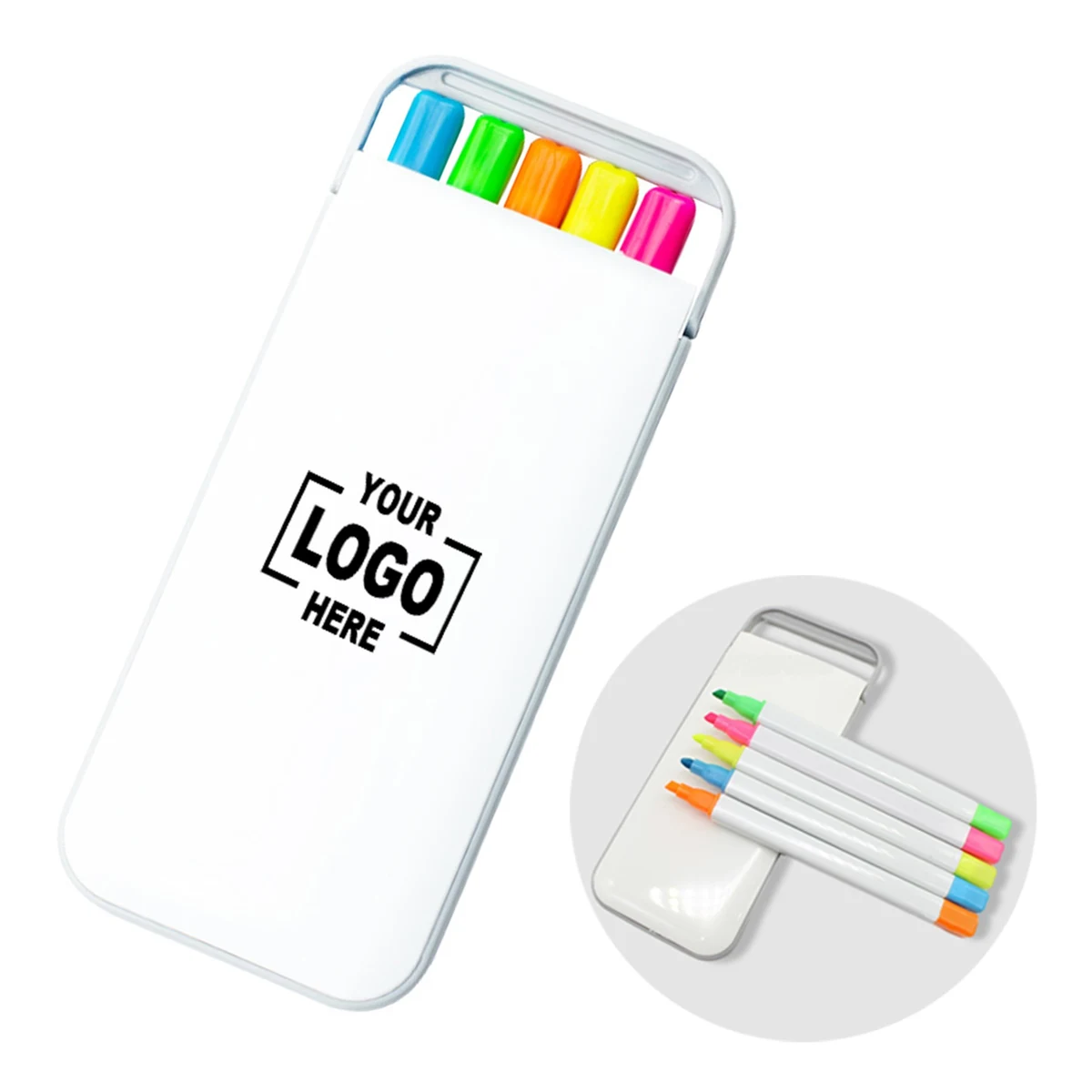 5 Color Highlighter Set with Storage Case 1