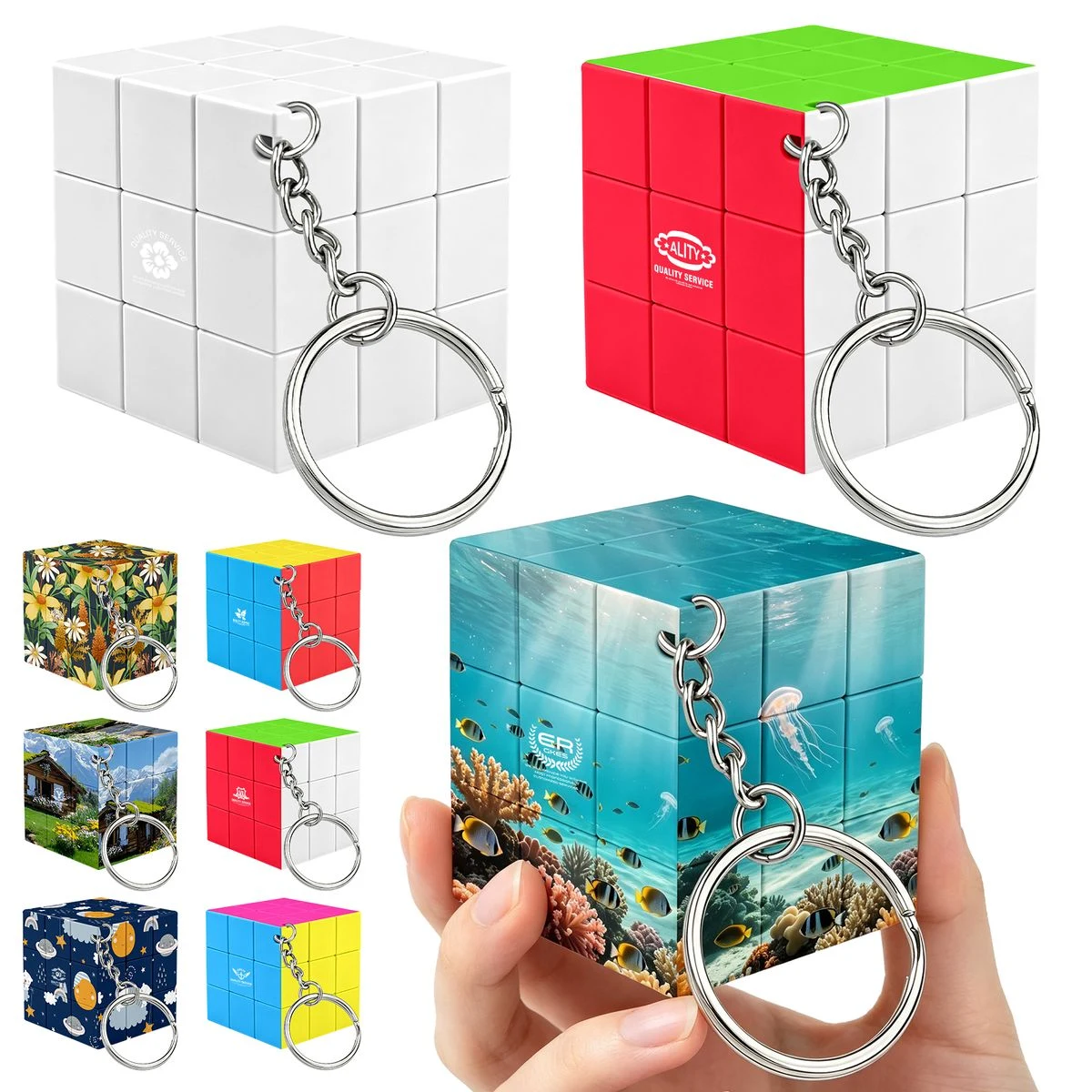 Mini Fun Cube With Keychain 1