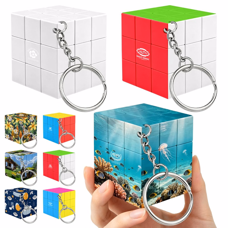 Mini Fun Cube With Keychain