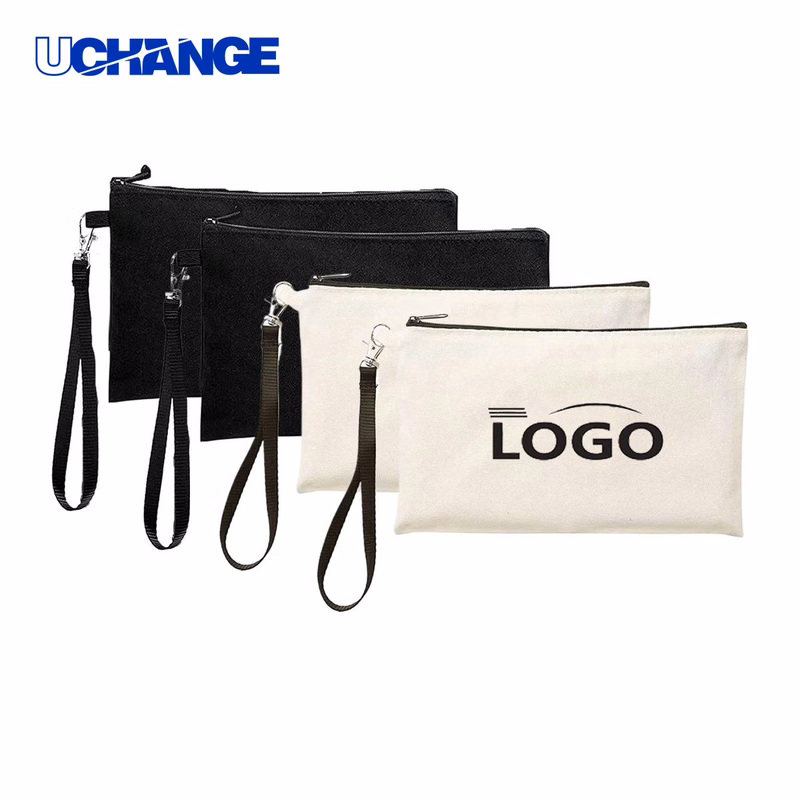 Canvas Pencil Case with Zipper and Hook Organizer