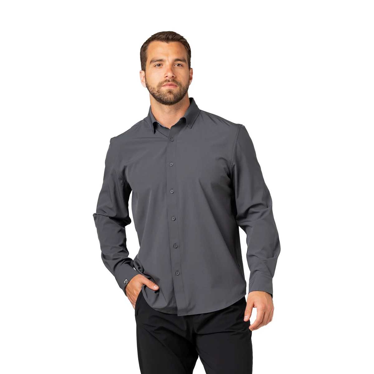 Storm Creek Men's Influencer 4-Way Stretch Solid Woven Shirt 1